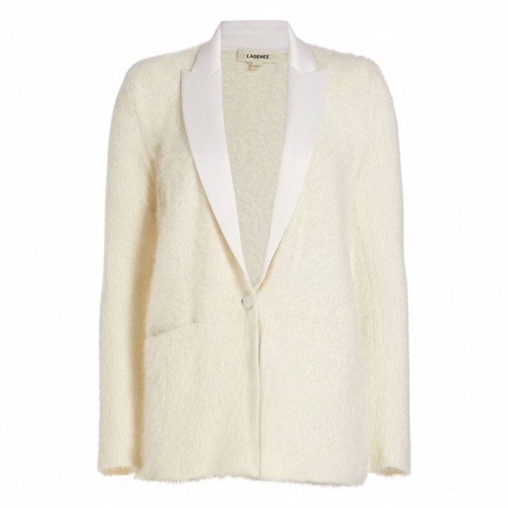 L'Agence Baileigh Bouclé Blazer In Ivory - Medium, NWOT